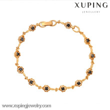 73814 Xuping Crystal nouvelles conceptions de bracelet de dames en or